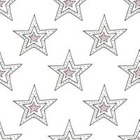 Seamless pattern with cute stars doodle for decorative print, wrapping paper, greeting cards, wallpaper and fabric vector