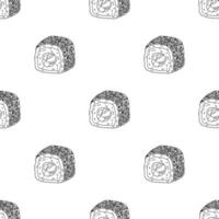 Seamless pattern with sushi roll for decorative print, wrapping paper, menu, wallpaper and fabric vector