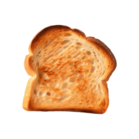 a slice of toast bread isolated on a transparent background, top view png