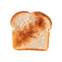 a slice of toast bread isolated on a transparent background, top view png