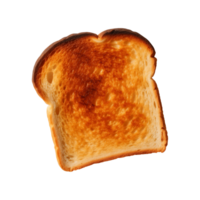 a slice of toast bread isolated on a transparent background, top view png