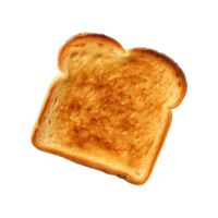 a slice of toast bread isolated on a transparent background, top view png