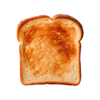 a slice of toast bread isolated on a transparent background, top view png