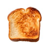 a slice of toast bread isolated on a transparent background, top view png