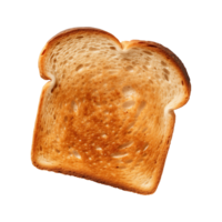 a slice of toast bread isolated on a transparent background, top view png
