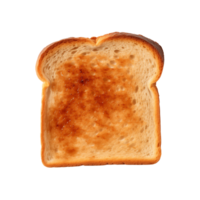 a slice of toast bread isolated on a transparent background, top view png