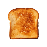 a slice of toast bread isolated on a transparent background, top view png