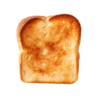 a slice of toast bread isolated on a transparent background, top view png