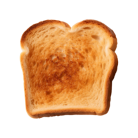 a slice of toast bread isolated on a transparent background, top view png