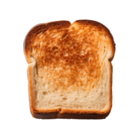 a slice of toast bread isolated on a transparent background, top view png