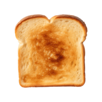 a slice of toast bread isolated on a transparent background, top view png