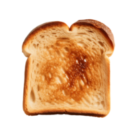 a slice of toast bread isolated on a transparent background, top view png