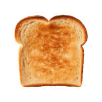 a slice of toast bread isolated on a transparent background, top view png
