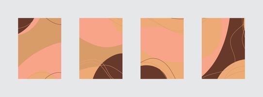 Minimalist abstract hand drawn set background. vector