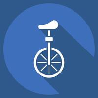 Icon Unicycle. related to Parade symbol. long shadow style. simple design illustration vector
