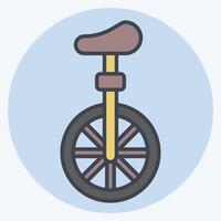 Icon Unicycle. related to Parade symbol. color mate style. simple design illustration vector
