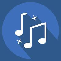 Icon Musical Notes. related to Parade symbol. long shadow style. simple design illustration vector