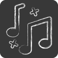 Icon Musical Notes. related to Parade symbol. chalk Style. simple design illustration vector