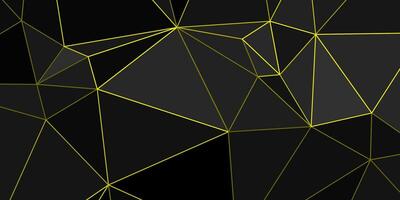 abstract dark grey background with triangles and glowing lines vector