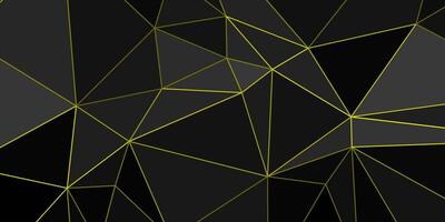 abstract dark grey background with triangles and glowing lines vector