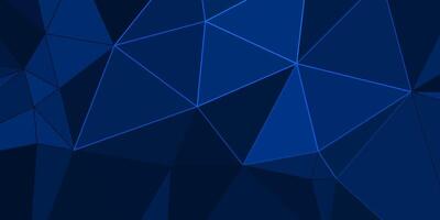 abstract blue background with triangles and glowing lines vector