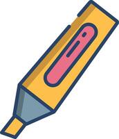 Highlighter marker linear color illustration vector