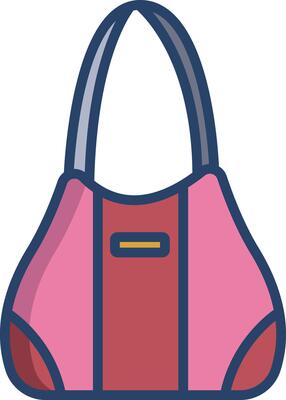 Vanity bag linear color illustration
