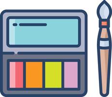 Eyeshadow box linear color illustration vector