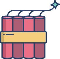 Dynamite linear color illustration vector