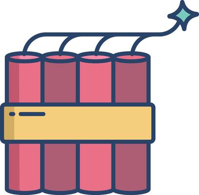 Dynamite linear color illustration