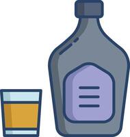 Whiskey linear color illustration vector