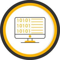 Code Line Two Color Circle Icon vector
