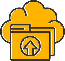 Cloud Upload Line Filled Slip Icon vector