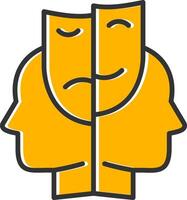 Bipolar Line Filled Slip Icon vector