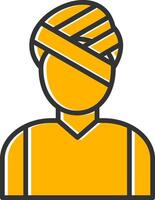 Head Injury Line Filled Slip Icon vector