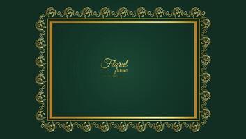 Gold frame beautiful retro background design and pattern Frame vector