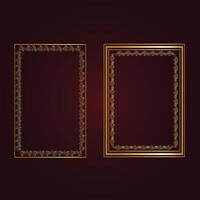Gold frame beautiful retro background design and pattern Frame vector