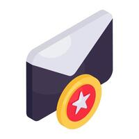 Creative design icon of favorite mail vector