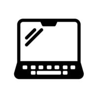 Laptop icon glyph design. Isolated white background. Perfect for web and app interfaces, presentations, infographics, etc. vector