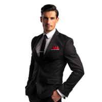 Businessman with his hands in his pockets and looking to the Camera isolated on transparent background png