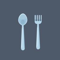 spoon and fork in flat design. vector