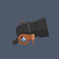 iron cannon in flat design. vector