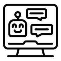 Chatbot software displaying friendly chat on computer screen vector