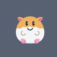 cute hamster with smile face in flat design. vector