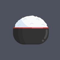 rice bowl in flat design. vector