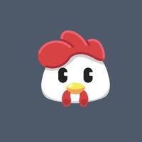 chicken head in flat design. vector