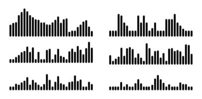 Equalizer bar graph soundwave icon set vector