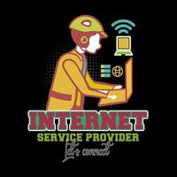 T shirt design for Online Webservice Network Connection for WIFI or Broadband Services vector