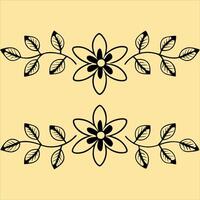 Elegant Floral Line Art Pattern Botanical Design vector