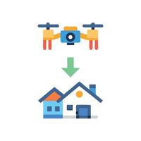 Modern Drone Property Photos Icon vector